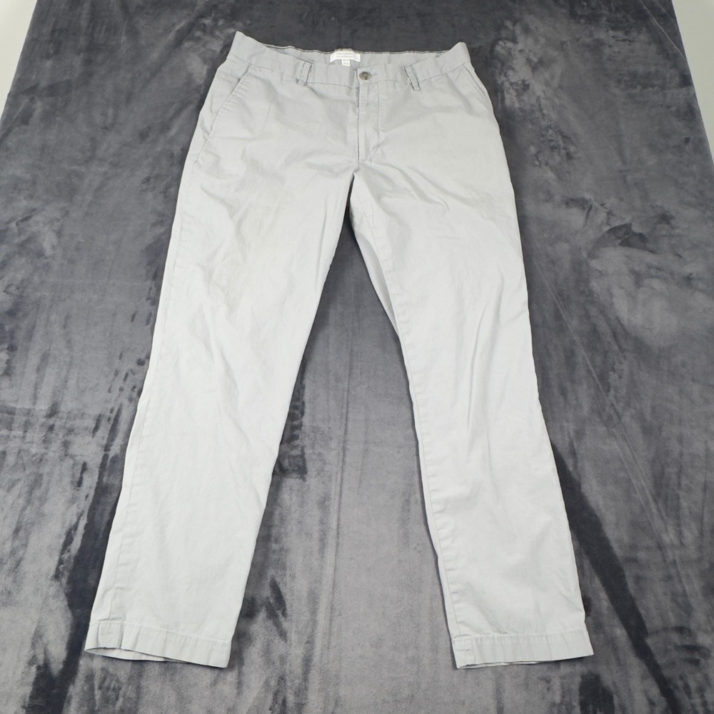Banana Republic Chino Pants Mens 35x30 Gray Slim Summerweight Casual Trousers